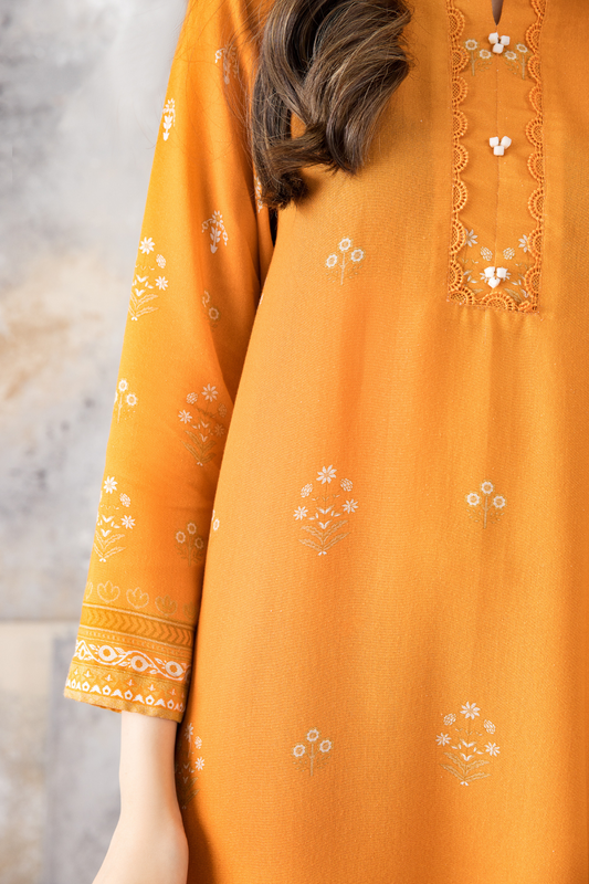 2 PC Unstitched | Printed Karandi Shirt + Dupatta