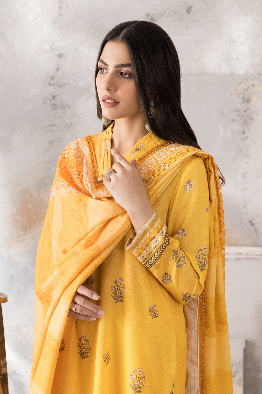 2 PC Unstitched | Printed Karandi Shirt + Dupatta