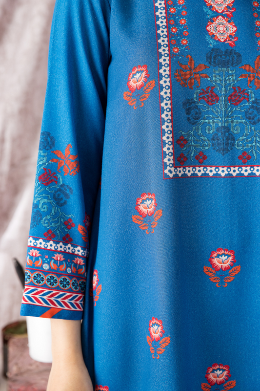 2 PC Unstitched | Printed Karandi Shirt + Dupatta