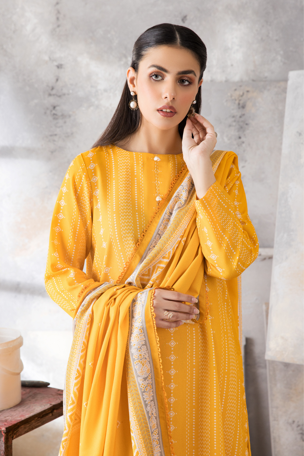 3 PC Unstitched | Karandi Printed Suit