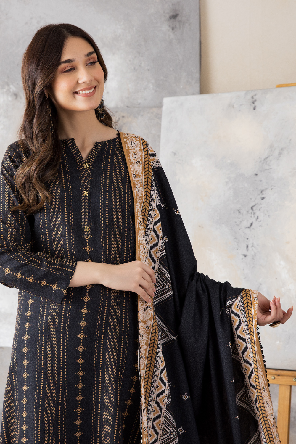 3 PC Unstitched | Karandi Printed Suit
