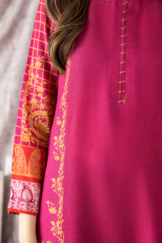 2 PC Unstitched | Printed Karandi Shirt + Dupatta