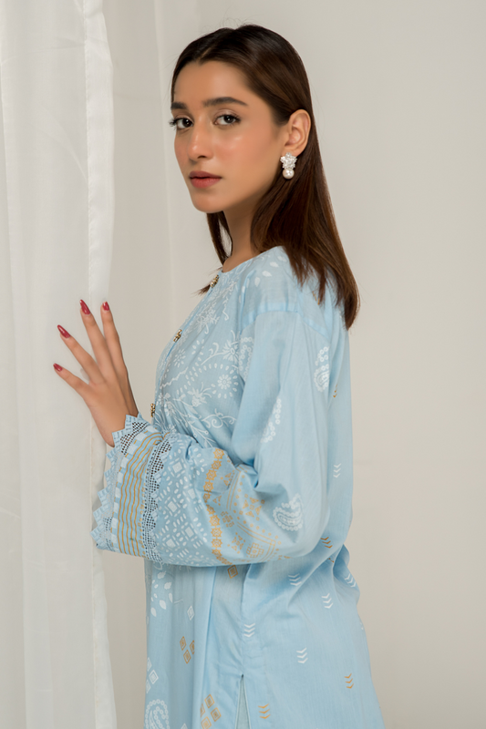 1 PC Unstitched | Printed Lawn Shirt