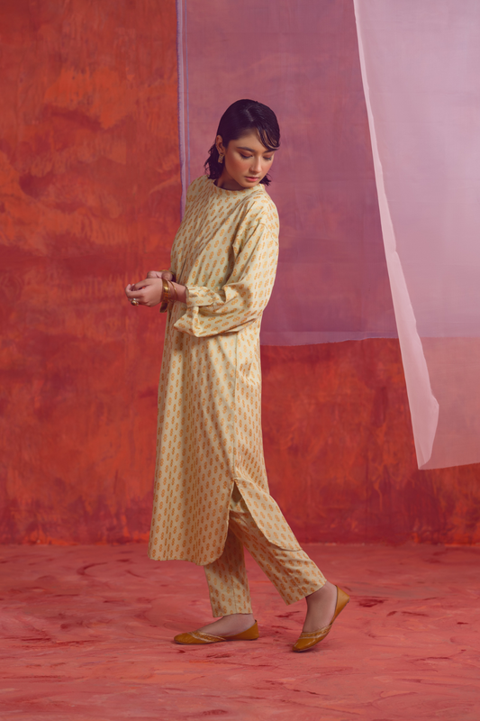 2 PC Unstitched | Printed Linen Shirt + Trouser