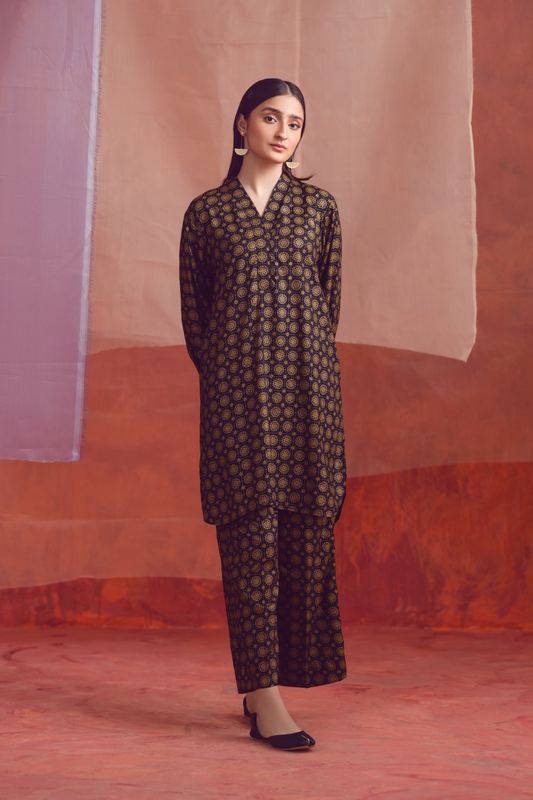 2 PC Unstitched | Printed Linen Shirt + Trouser