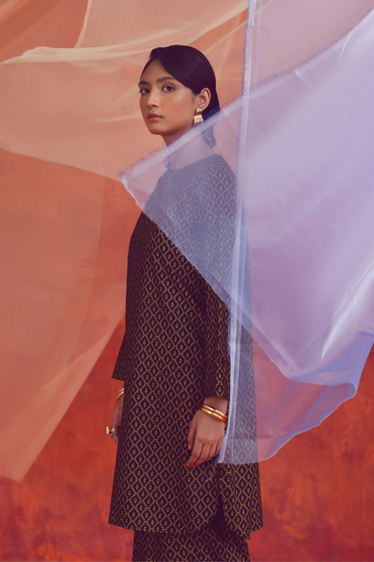 2 PC Unstitched | Printed Linen Shirt + Trouser