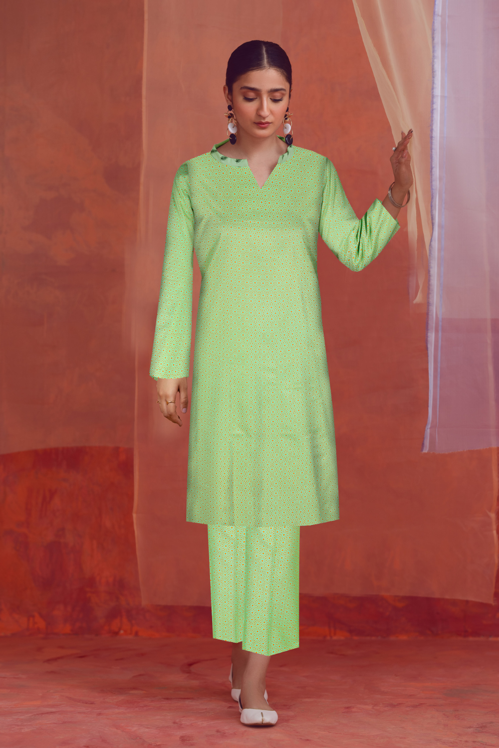 2 PC Unstitched | Printed Linen Shirt + Trouser