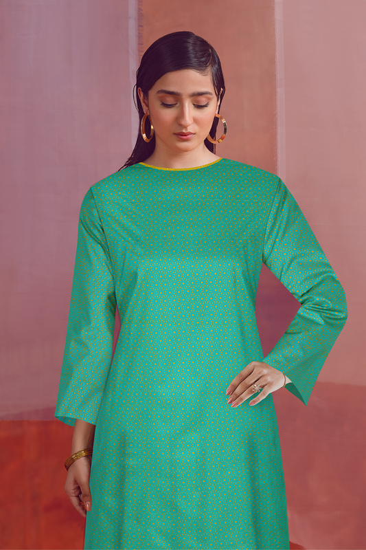 2 PC Unstitched | Printed Linen Shirt + Trouser