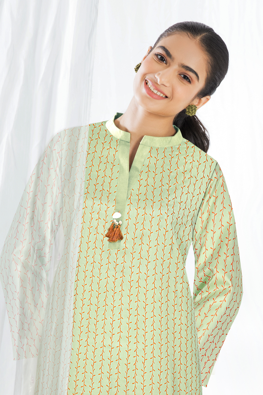 2 PC Unstitched | Printed Linen Shirt + Trouser