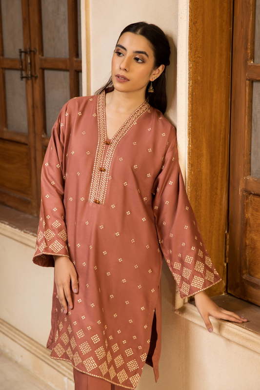 2 PC Stitched | Crepe Embroidered Shirt + Trouser