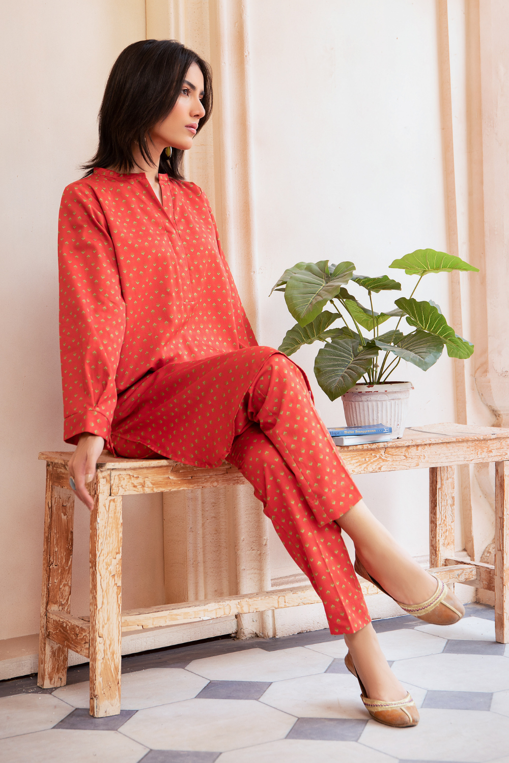 2 PC Stitched | Cotton Satin Printed Shirt + Trouser