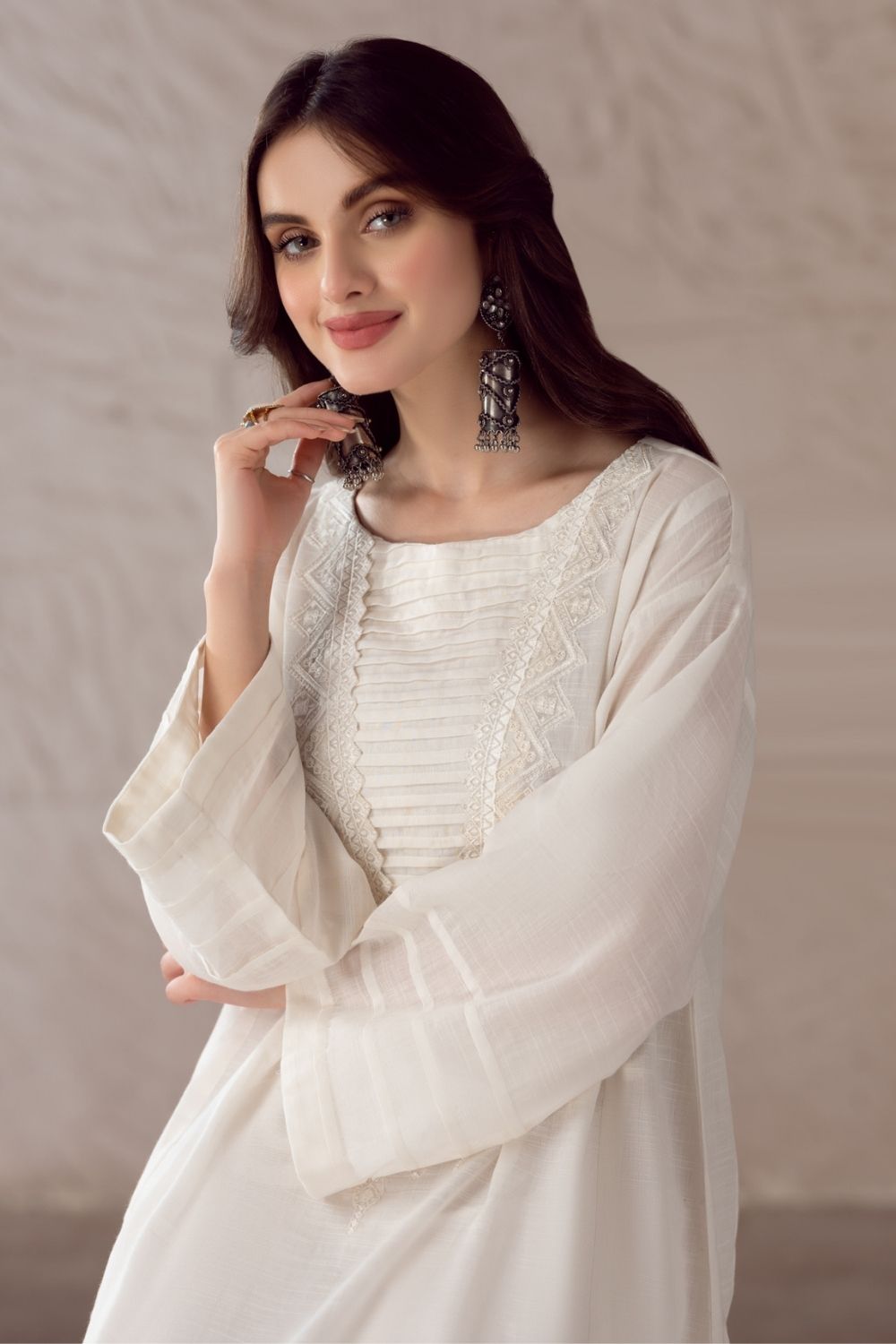 1 PC Stitched | Jaquard Embroided Shirt