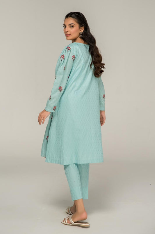 2 PC Stitched | Jacquard Embroidered Shirt + Trouser