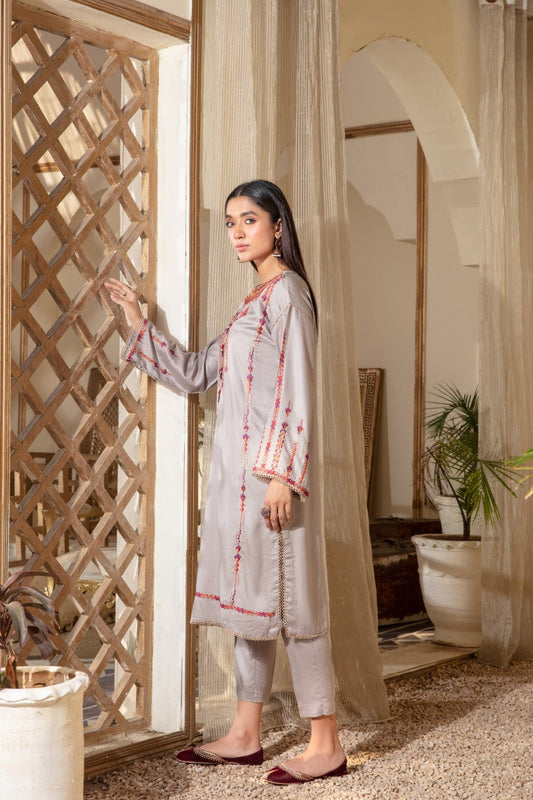 1 PC Stitched | Linen Embroidered Shirt