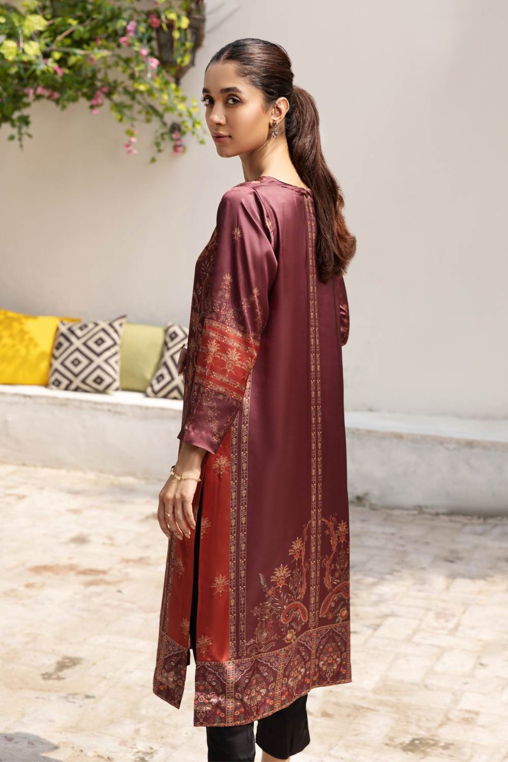 1 PC Stitched | Silk Tunic Printed Long Shirt
