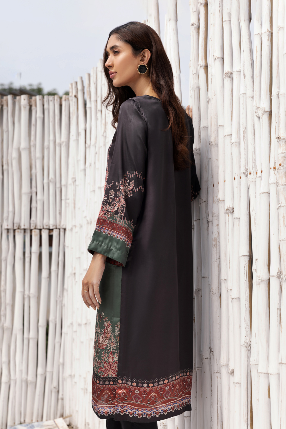 1 PC Stitched | Silk Tunic Printed Long Shirt