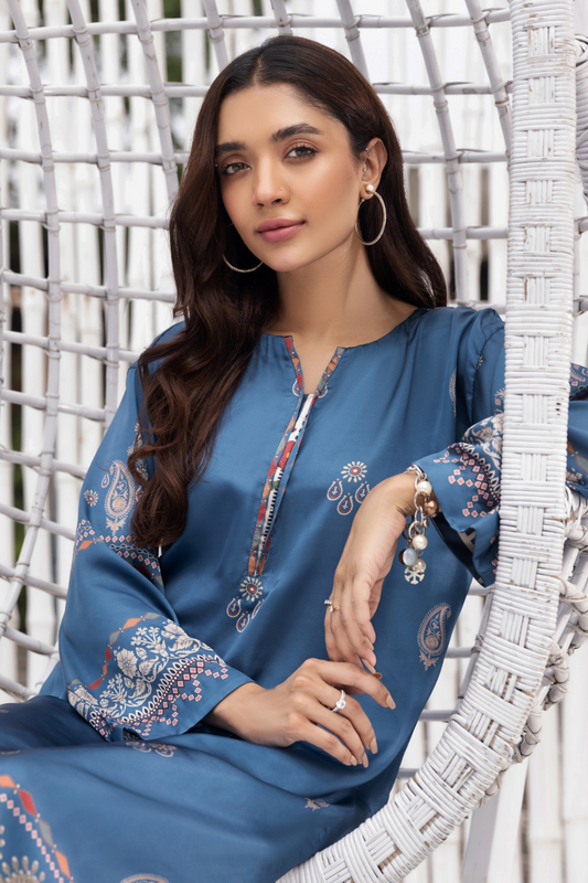 1 PC Stitched | Silk Tunic Printed Long Shirt