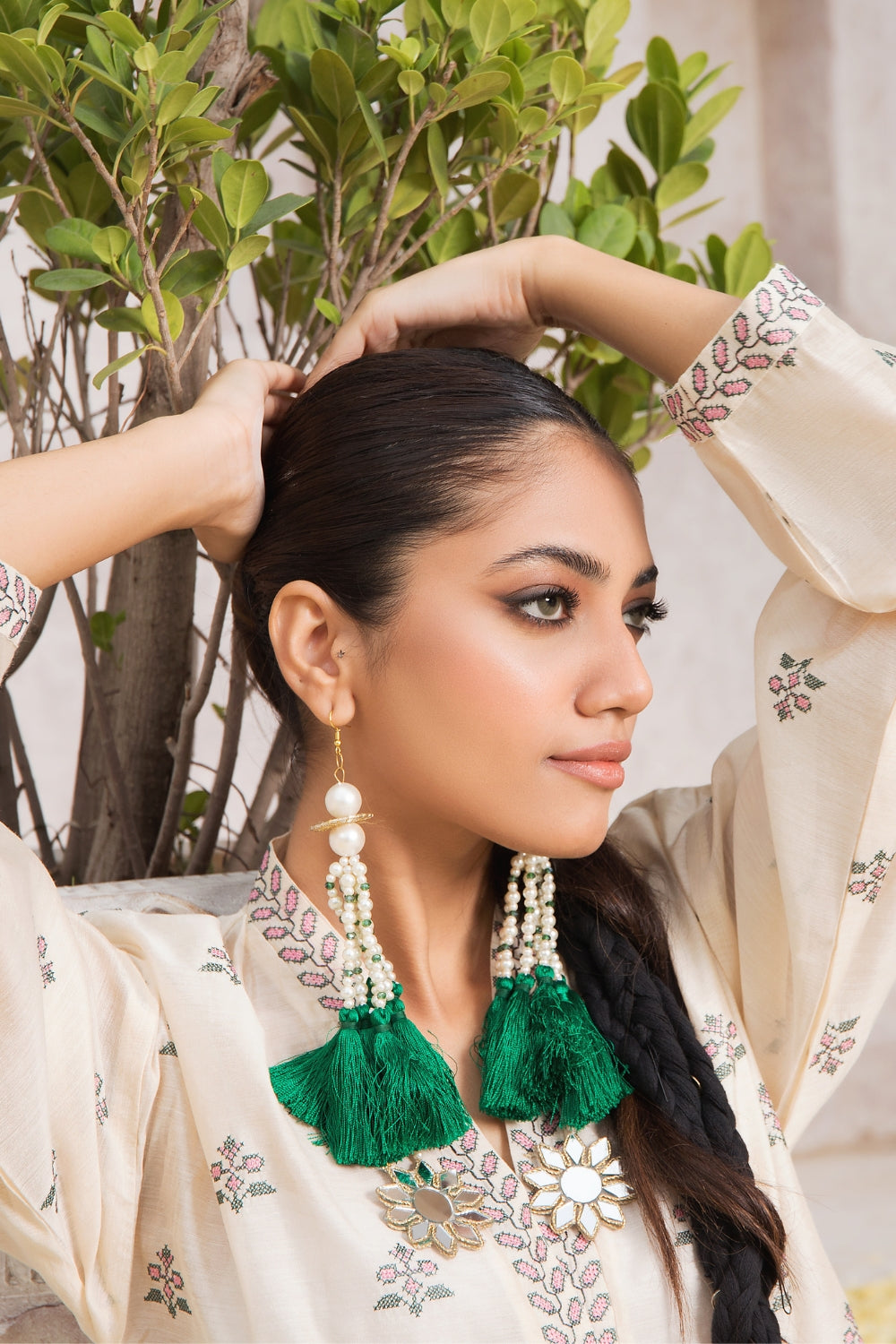 2 PC Stitched | Cotton Embroidered Shirt + Cambric Trouser