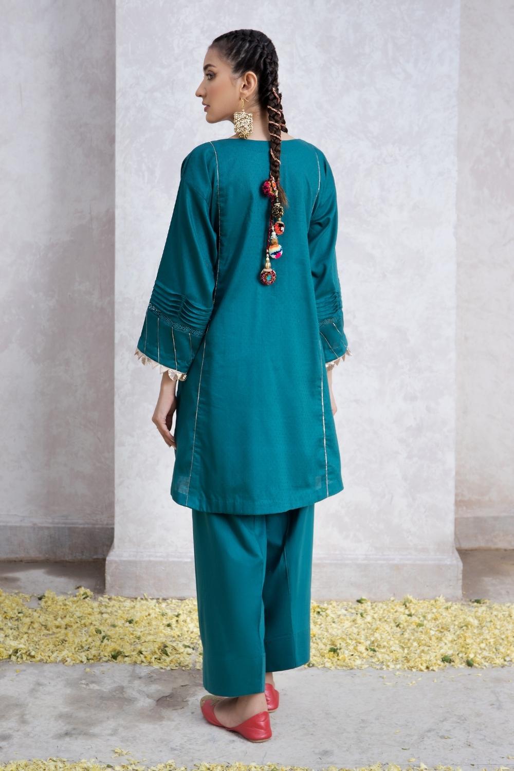 2 PC Stitched | Jacquard Shirt + Cambric Trouser