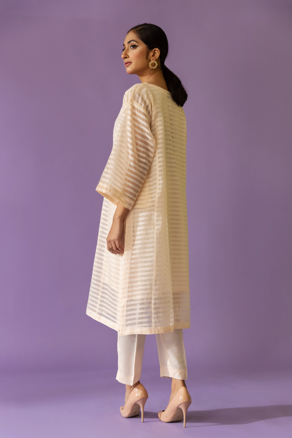 2 PC Stitched |Cotton Karandi Net Shirt + Trouser