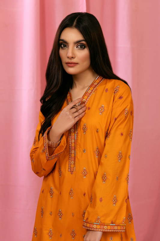 2 PC Stitched | Embroidered Lawn Shirt + Trouser