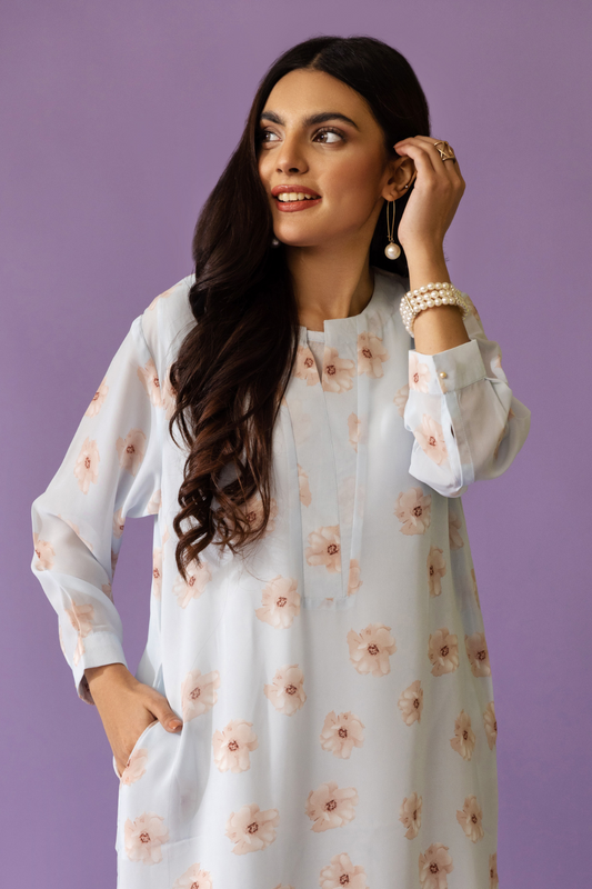1 PC Stitched | Chiffon Shirt