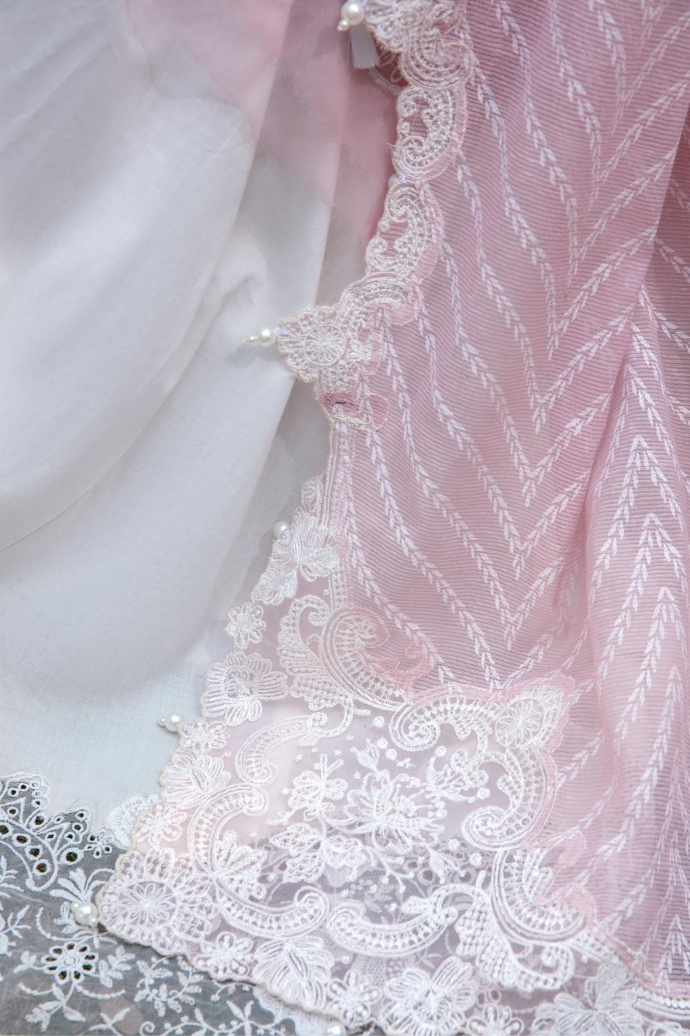 3 PC Unstitched Dyed Embroidered Dobby Shirt + Paste Printed Slub Karandi Dupatta + Dyed Cambric Trouser