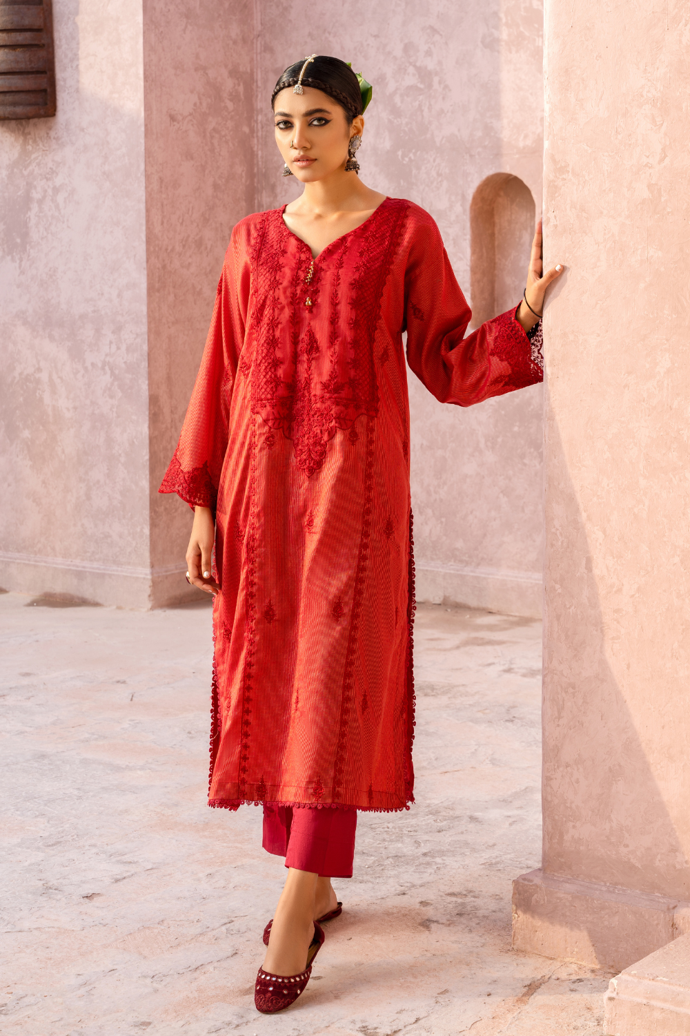 1 PC Unstitched | Embroidered Lawn Shirt