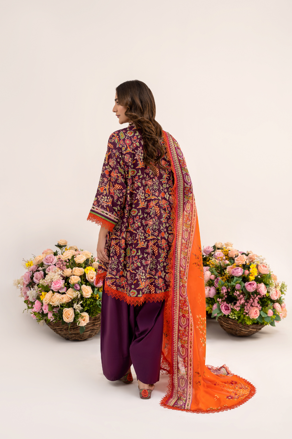 2PC Unstitched | Printed Jacquard Shirt + Chiffon Dupatta