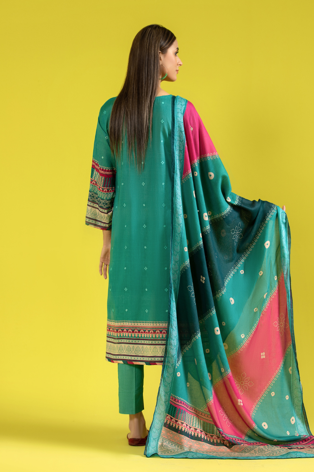 3 PC Unstitched | Printed Lawn Shirt + Trouser | Cotton Net Dupatta