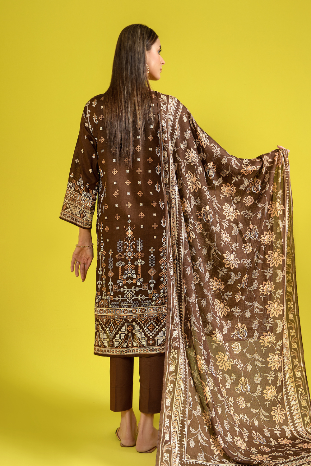 3 PC Unstitched | Printed Lawn Shirt + Trouser | Cotton Net Dupatta