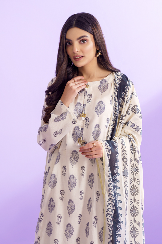 3 PC Unstitched | Printed Lawn Suit