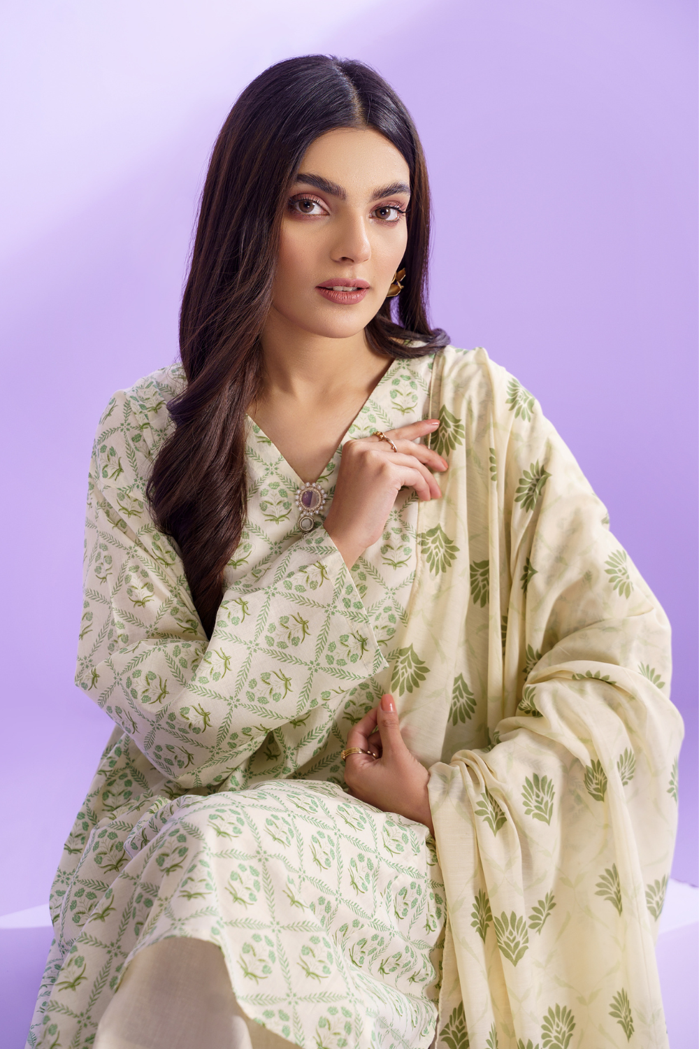 3 PC Unstitched | Printed Lawn Suit