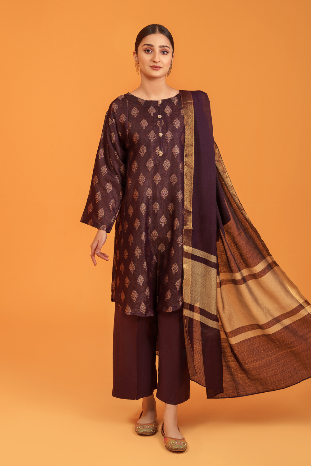 3 PC Unstitched | Jacquard Shirt + Banarsi Dupatta + Lawn Trouser