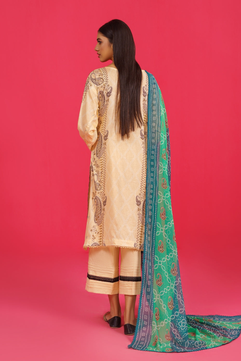 3PC Unstitched | Embroidered Lawn Shirt+ Chiffon Dupatta+Trouser