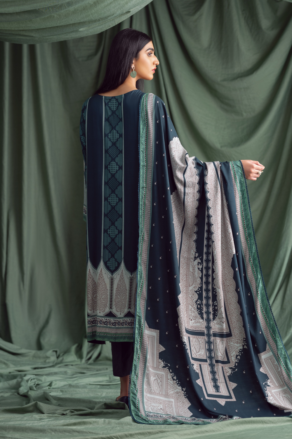 3PC Unstitched | Printed Linen Suit