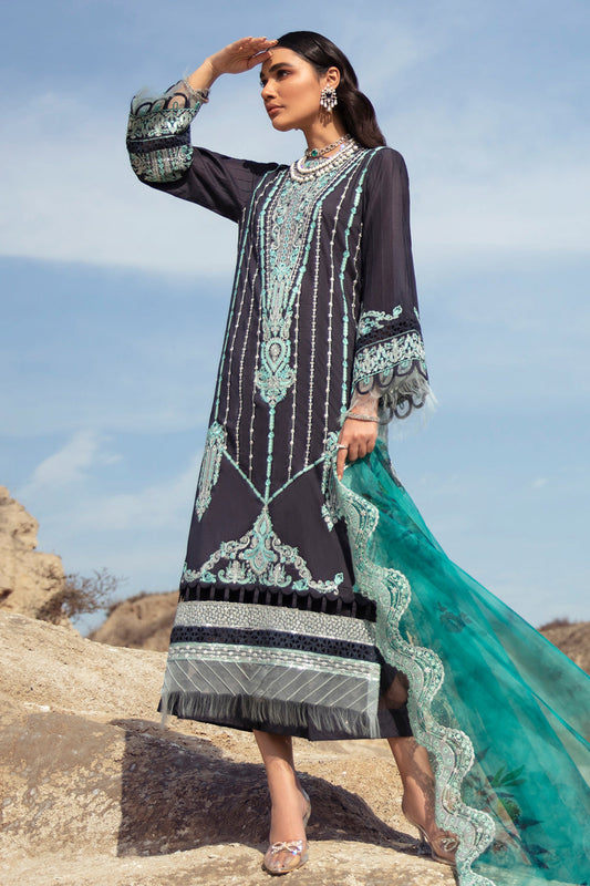 3 PC Unstitched Embroidered Shirt | Embroidered Organza Dupatta