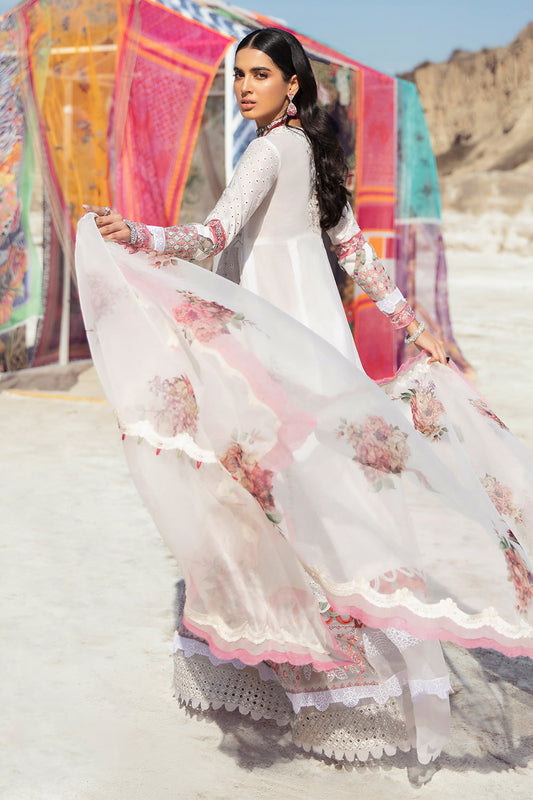 3 PC Unstitched Embroidered Shirt | Embroidered Organza Dupatta