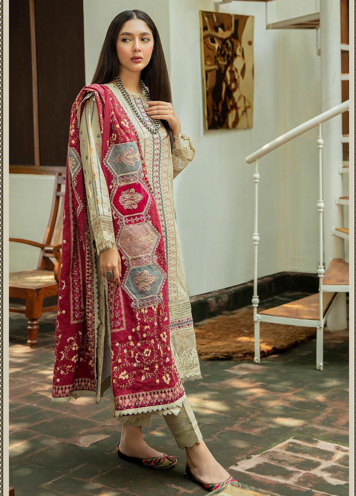 NW-05 | 3 Piece Embroidered Unstitched Suits from Qalamkar Qline Linen Collection