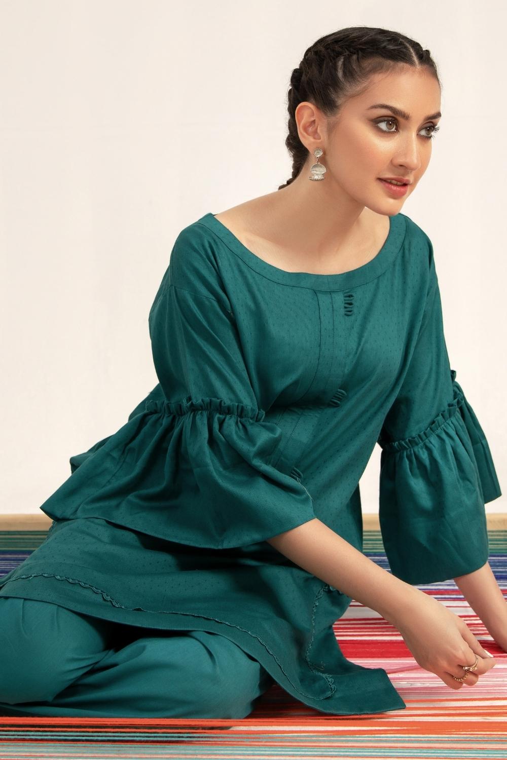 2 PC Stitched | Jacquard Shirt + Cambric Trouser