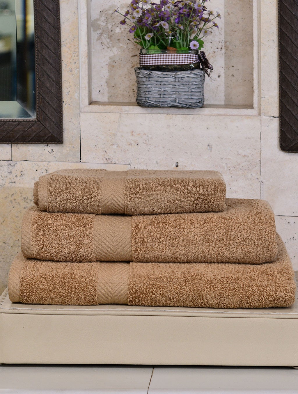 Towels Plain Beige Dyed Towels HOMBATTOW Bath Sheet