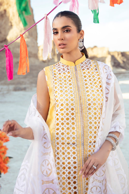 3 PC Unstitched Embroidered Shirt + Organza Ralli Work Dupatta + Dyed Cambric Trouser