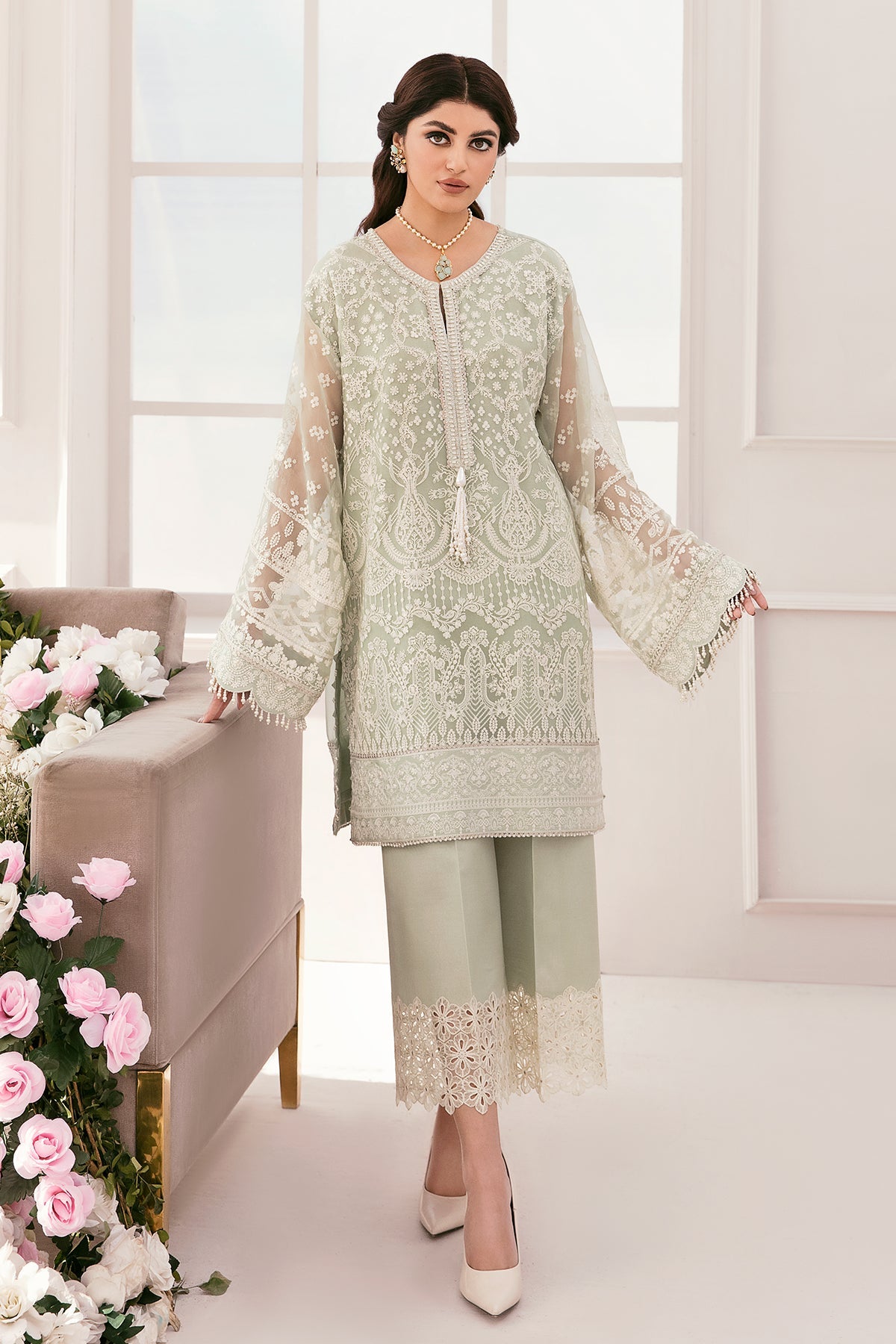 EMBROIDERED CHIFFON CH11-01