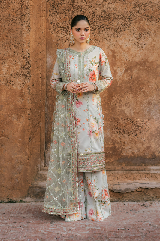 UE-311 Embroidered Raw Silk