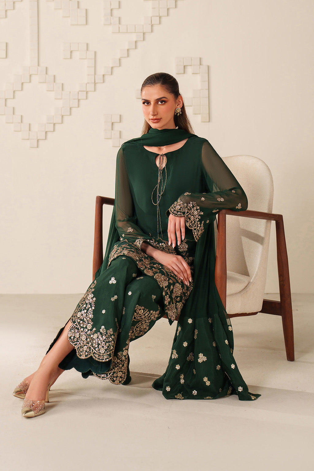 UE-619  Embroidered Chiffon