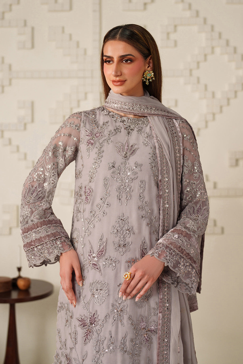 UE-618 Embroidered Chiffon