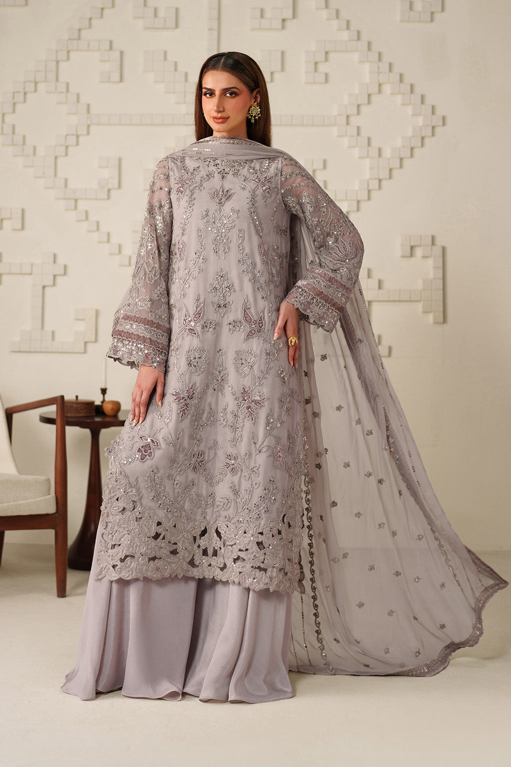 UE-618 Embroidered Chiffon