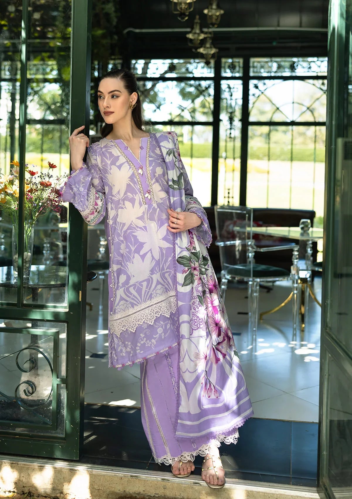 LAVENDER AURA wearing this beautiful dress from ELAF PRINTS COLLECTION 2025.