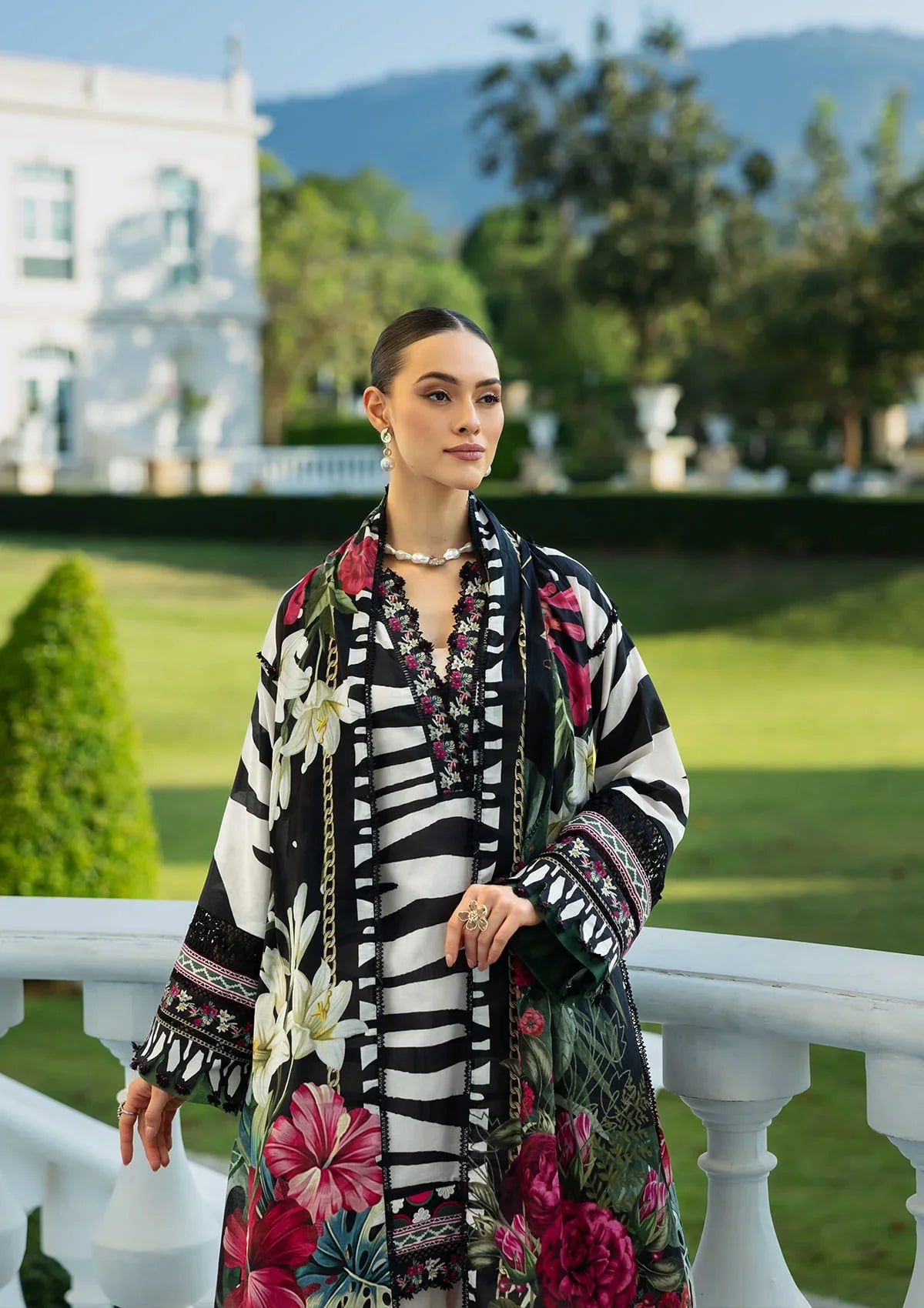 CHARLOTTE in Magnificent Printed Voile Dupatta.