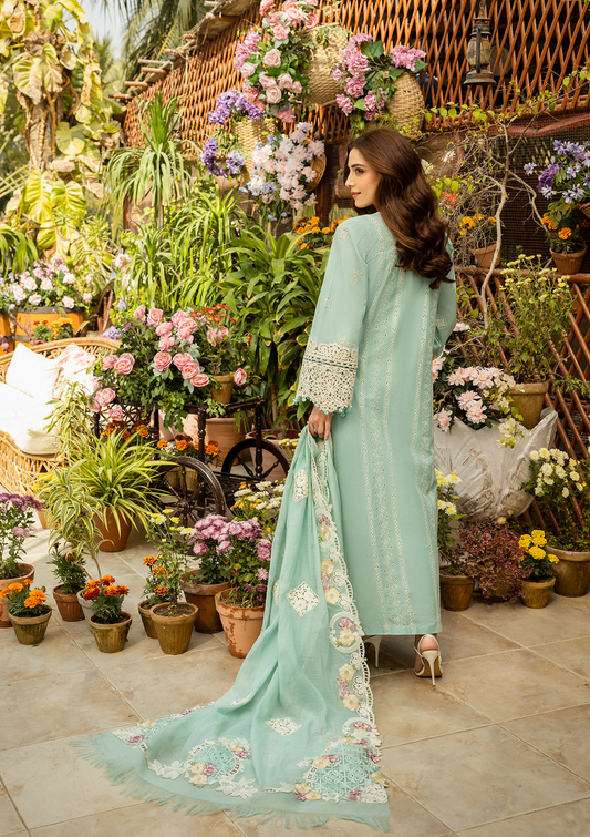 Beautifully designed EMBROIDERED COTTON NET PATCHED DUPATTA